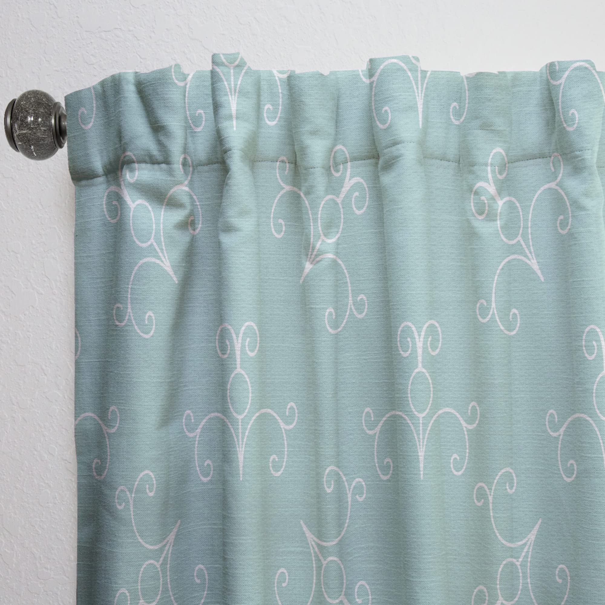 DesignQ Turquoise Minimalist Curtains - Thermal Insulated Single Panel (52x120 inches) - Elegant Window Treatments for Bedroom & Living Room | Perfect for Home Decor & Light Control