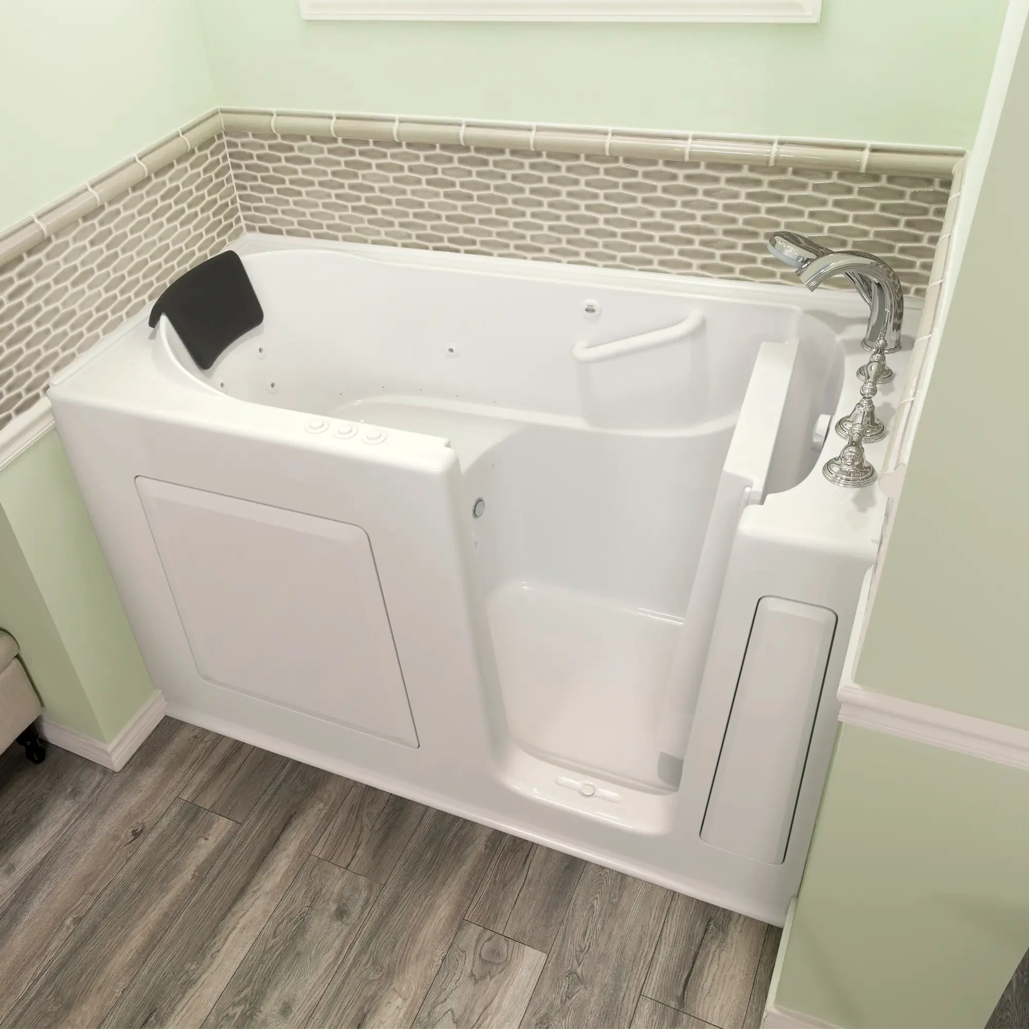 Premium 30 x 60 Inch Gelcoat Walk-in Bathtub with Air Spa & Whirlpool System - Right Hand Drain & Faucet - Ideal for Elderly & Mobility Support, Relaxation Therapy, and Spa-Like Bathing Experience at Home