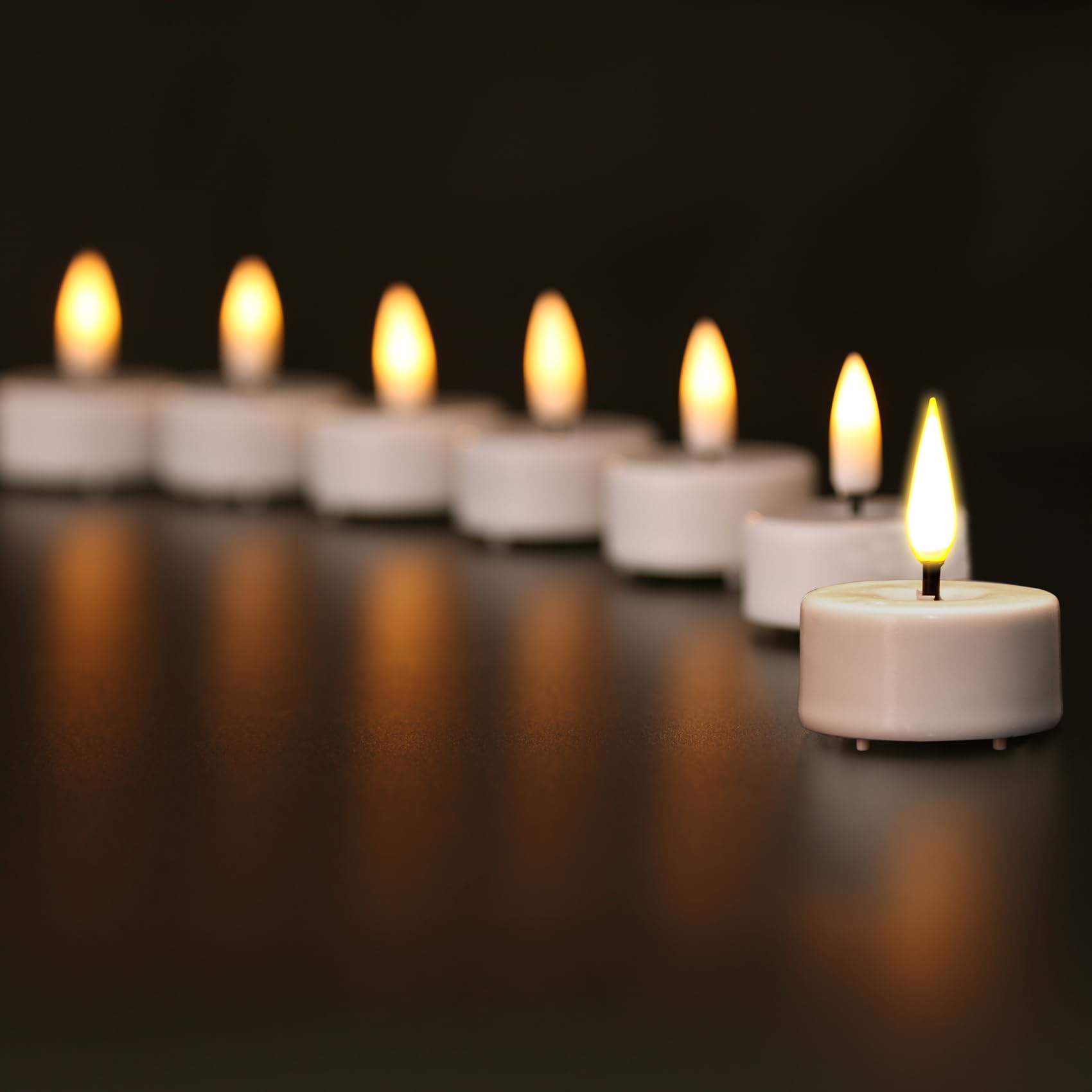 Eywamage 10-Pack White Flameless LED Tea Light Candles with Remote Control & Batteries - Realistic Flickering for Weddings, Parties, Home Decor, and Relaxation