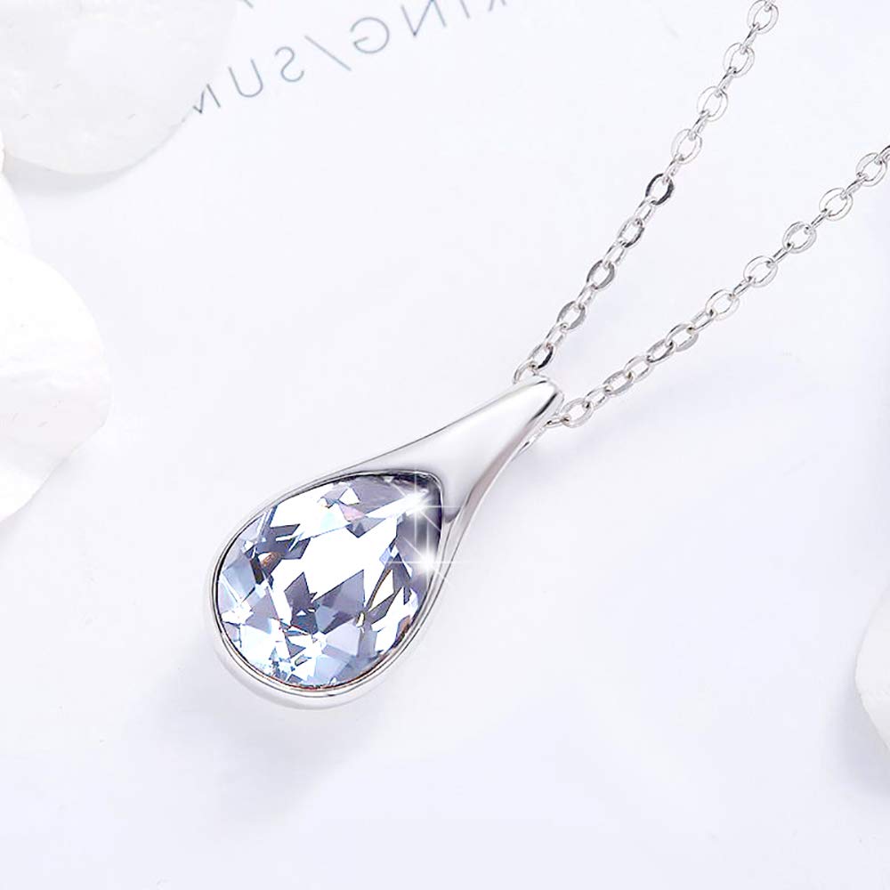 Elegant Teardrop Crystal Necklace for Women - 18K Gold Plated Cubic Zirconia Pendant Jewelry | Perfect for Weddings, Parties & Special Occasions