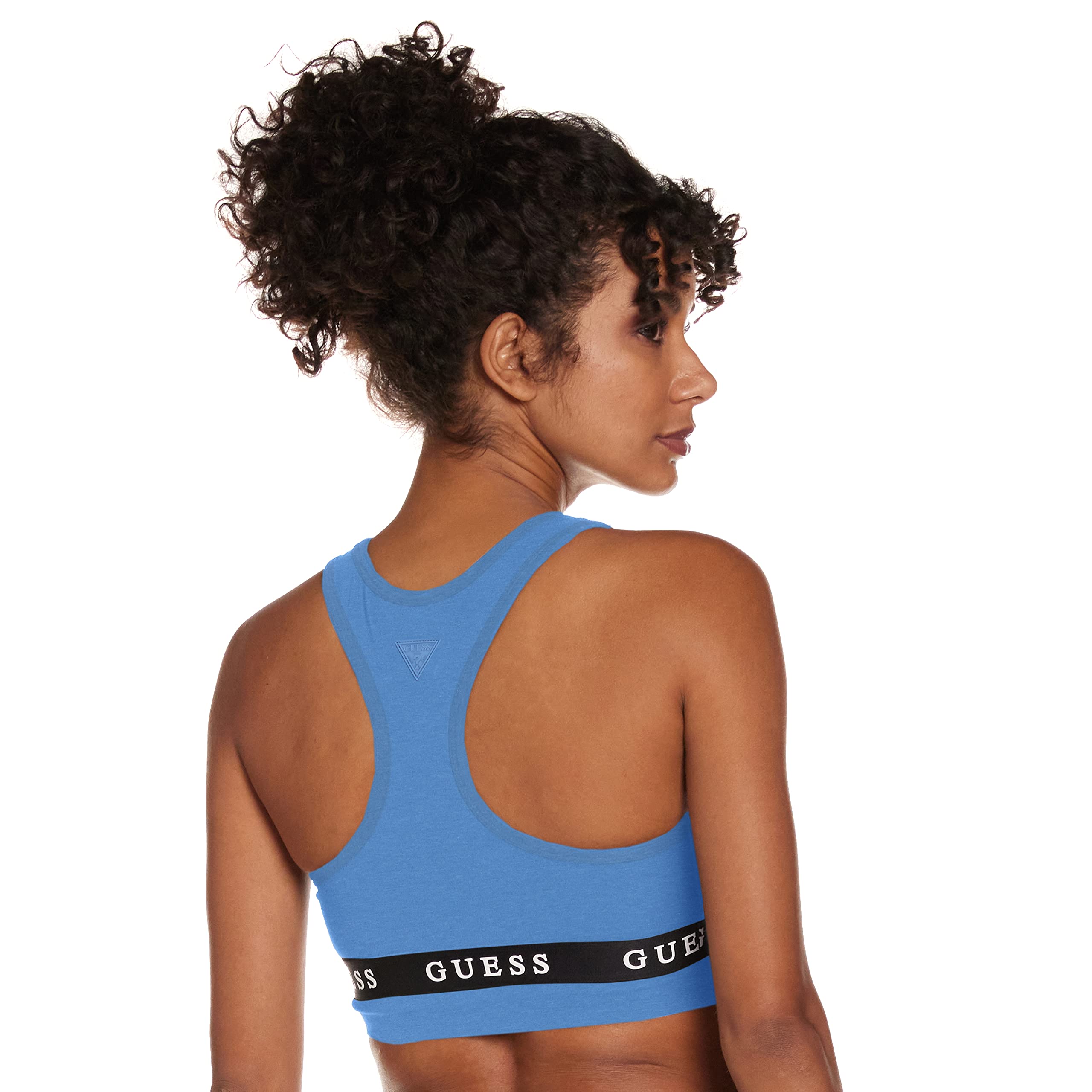 GUESS Women's Active Stretch Jersey Sports Bra - Comfortable Workout Bra for Yoga, Running & Gym - Breathable Support for High-Intensity Exercise