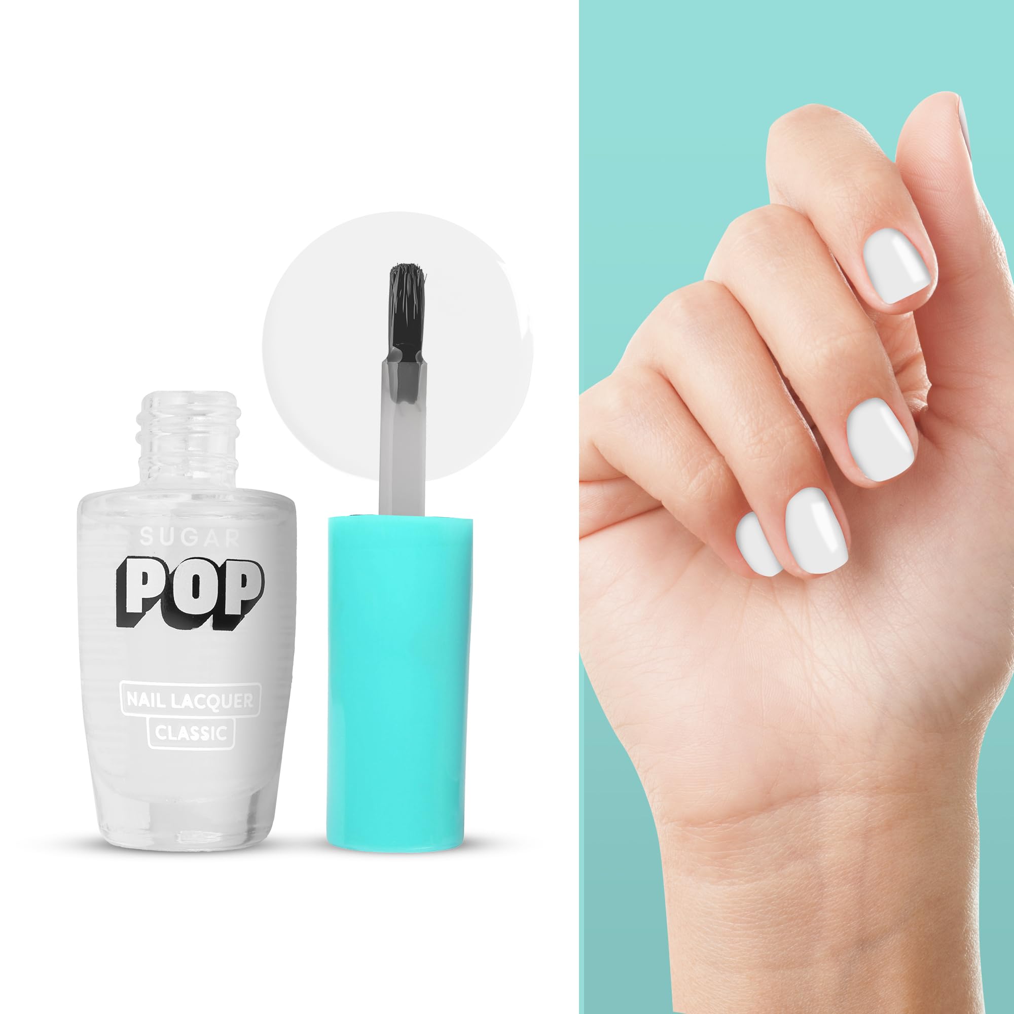 SUGAR POP Nail Polish Set - 25 Red Claret & 27 Crystal Clear Glossy Finish Lacquers (10ml x 2) - Long Lasting Nail Essentials for Manicure, Pedicure & Nail Art - Perfect for Parties, Weddings & Daily Wear