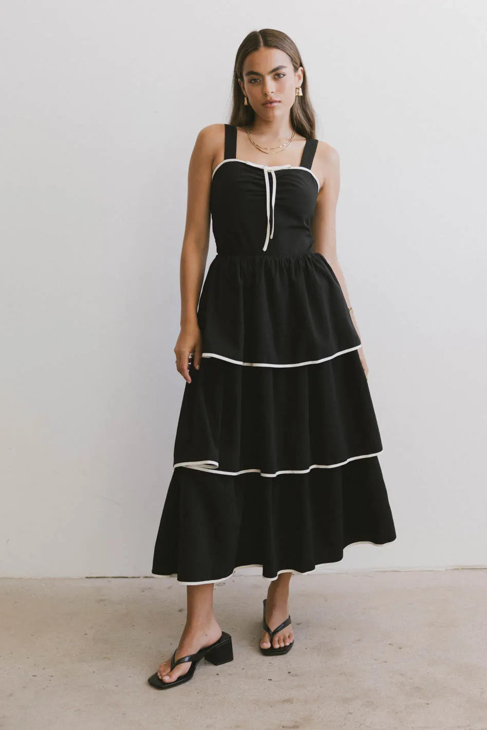 Liza Black Contrast Trim Dress - Elegant & Stylish Women's Fashion for Parties, Dates & Special Occasions