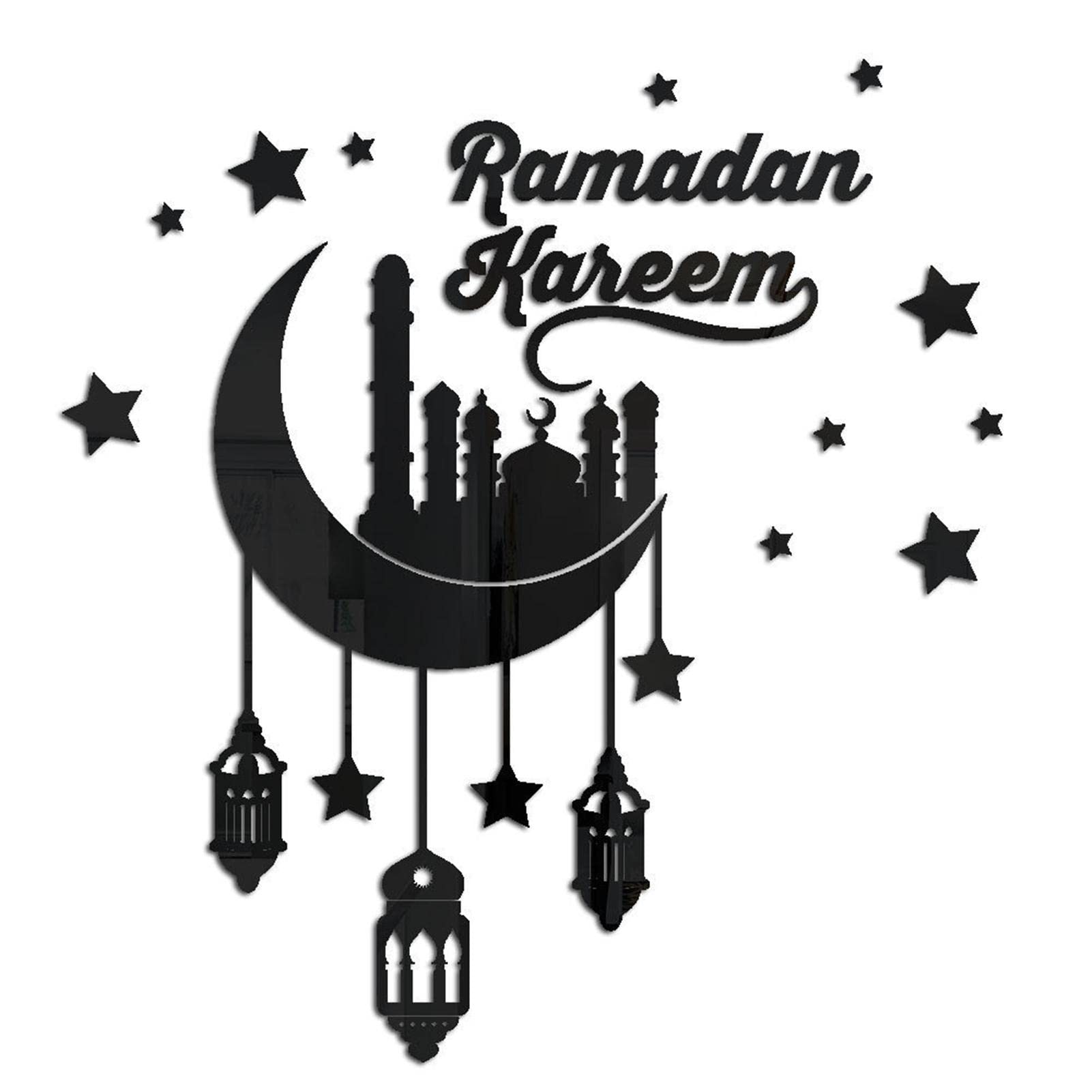 Ramadan Window Clings Decor - Islamic Moon & Star Wall Stickers for Eid Party Supplies | Home Decoration for Muslim Holidays | Perfect for Ramadan, Eid al-Fitr Celebrations & Mosque Decor