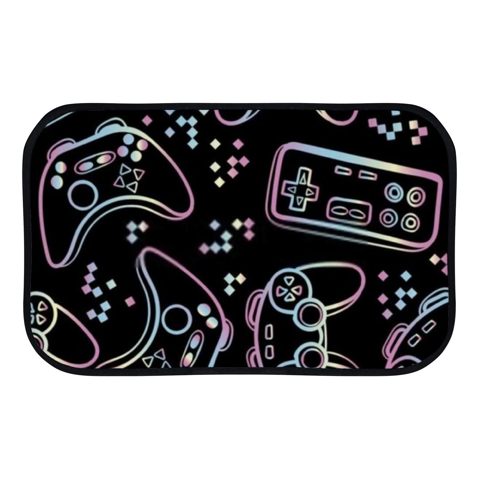 Non-Slip Bath Mat with Gaming Print - Soft Microfiber Velvet Bathroom Rug, Absorbent Shower Carpet (23.6x15.7 Inches) - Perfect for Gaming Rooms, Bathrooms & Entryways