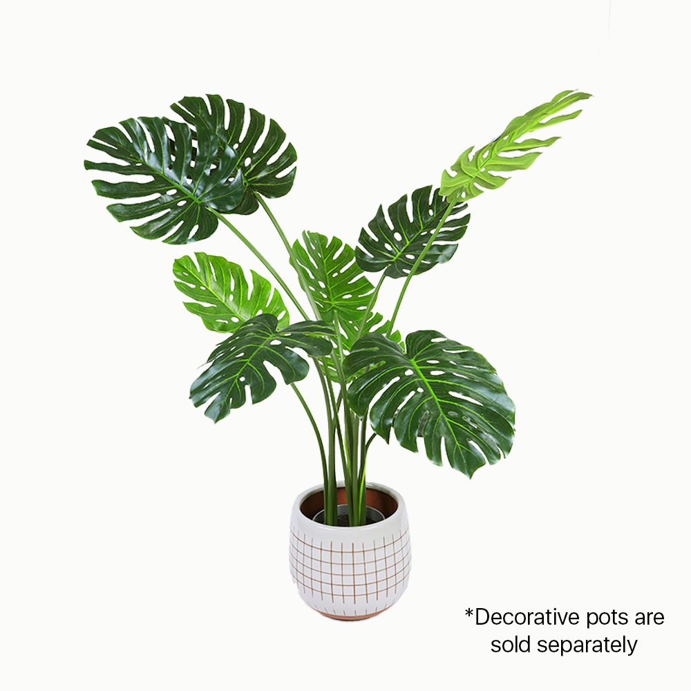 120cm Artificial Monstera Plant - Realistic Fake Potted Plant for Home Decor, Office, Living Room, Bedroom - Perfect for Indoor Greenery & Aesthetic Spaces