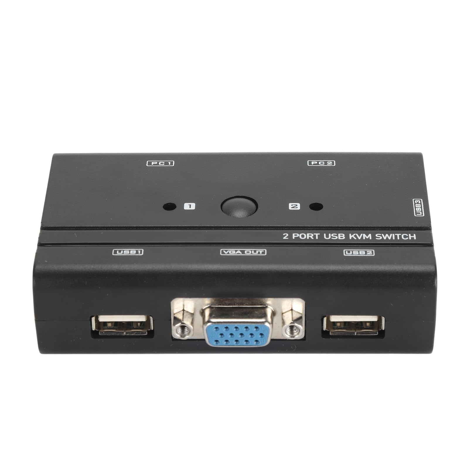 Annadue 2 Port VGA USB KVM Switch - Share 1 Monitor & 3 USB Devices (Keyboard, Mouse, Printer) Between 2 PCs | Windows Compatible | Ideal for Home Office & Multi-Computer Workstations