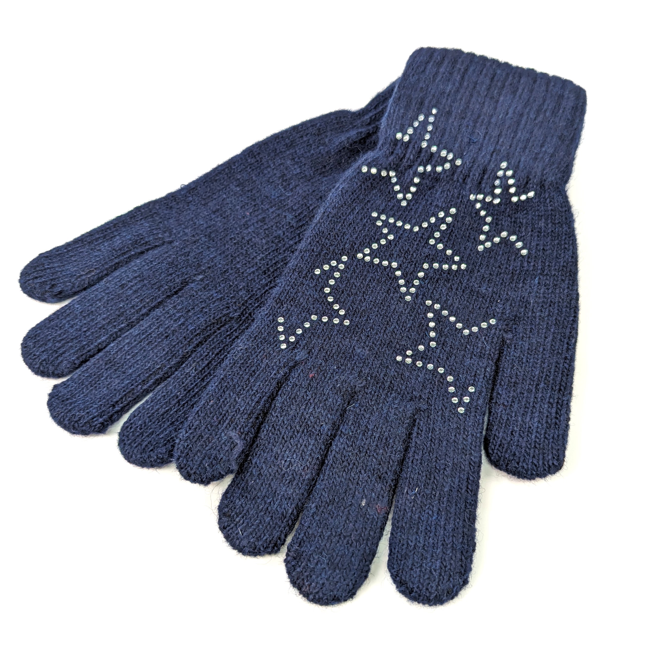 Twinkle Twinkle Gloves - Navy Blue Winter Gloves for Women & Men, Soft & Warm Touchscreen Gloves for Outdoor Activities, Running, Hiking, and Daily Use