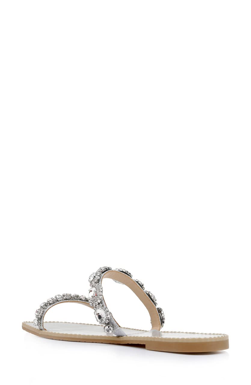 Badgley Mischka Women's Reed Flat Sandal - Comfortable Summer Dress Sandals for Women | Perfect for Beach, Wedding & Casual Outings