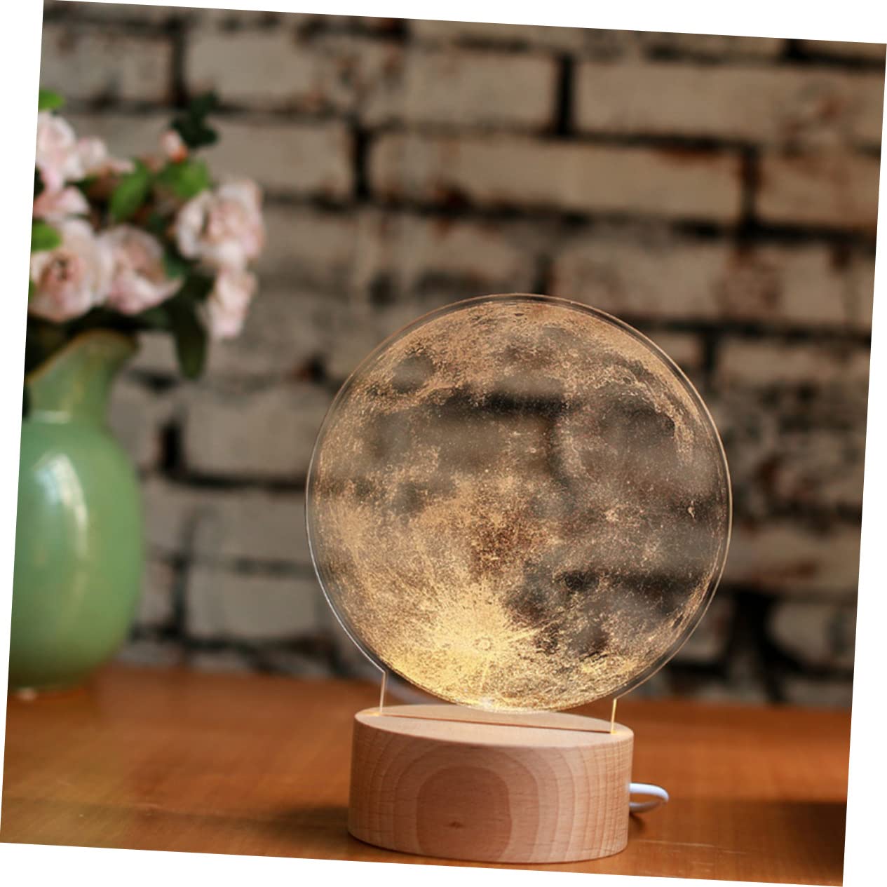 OSALADI 3D LED Night Light - Dandelion Moon Nightlight with Touch Control, Decorative Bedside Lamp for Bedroom, Kids Room, Nursery | Perfect for Nighttime Reading, Relaxation & Safe Navigation
