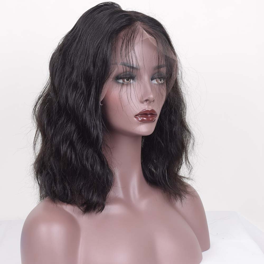 Short Human Hair Lace Front Wig for Black Women - 12