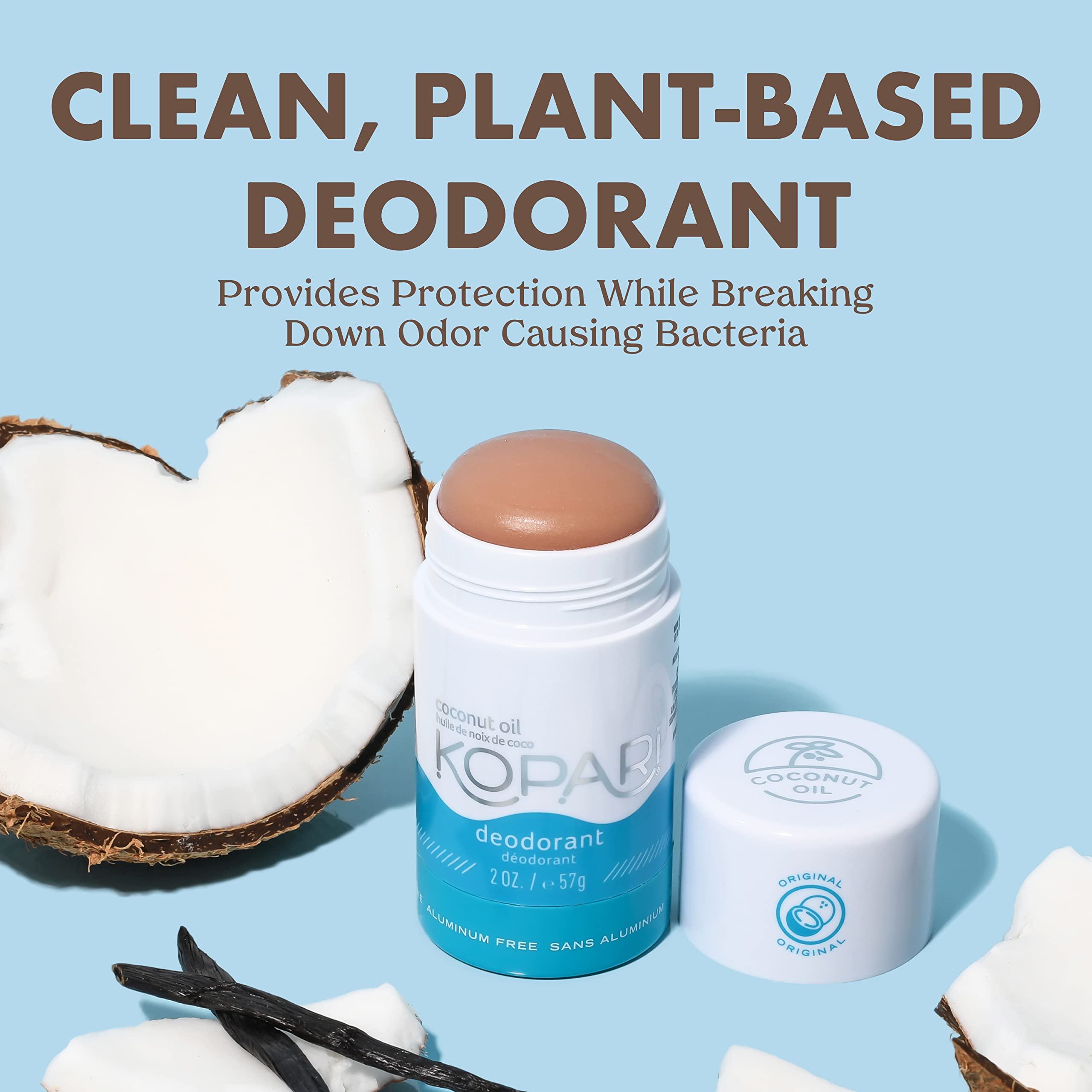 Kopari Aluminum Free Coconut Deodorant for Women & Men - Natural Plant-Based, Non Toxic, No Parabens or Baking Soda - Long Lasting Odor Protection - Original & Charcoal 2 Pack - Perfect for Gym, Work & Daily Freshness