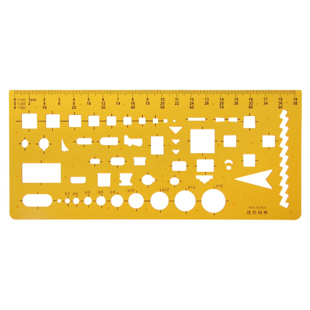 Architectural Drafting Ruler - Furniture House Design Drainage Template for Precise Measuring | Perfect for DIY Home Projects, Interior Design & Engineering Drawings
