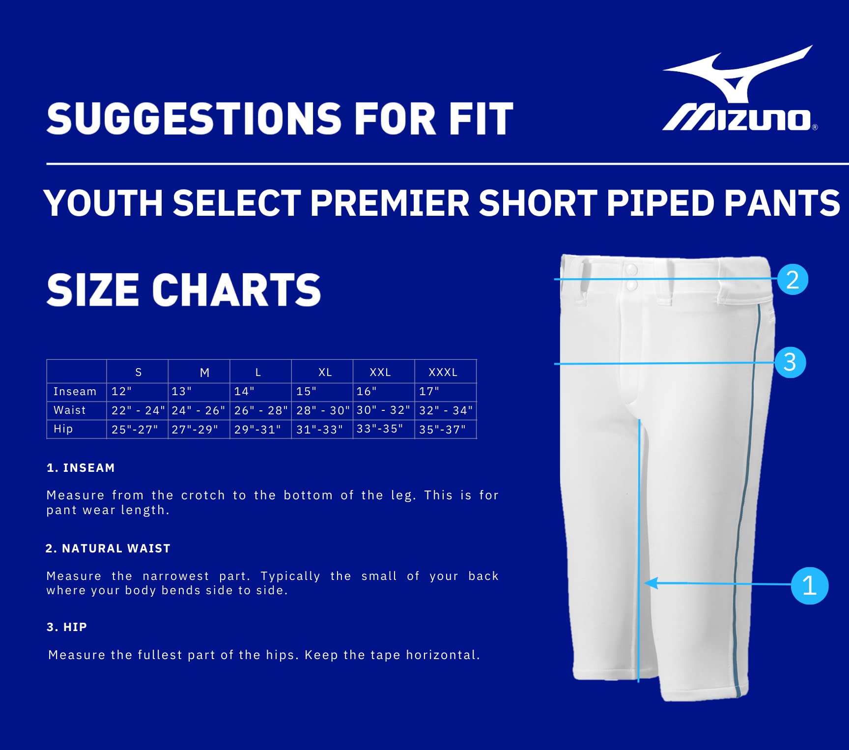 Mizuno Youth Premier Piped Baseball Pants - Comfortable & Durable for Kids Baseball Games, Practice & Training
