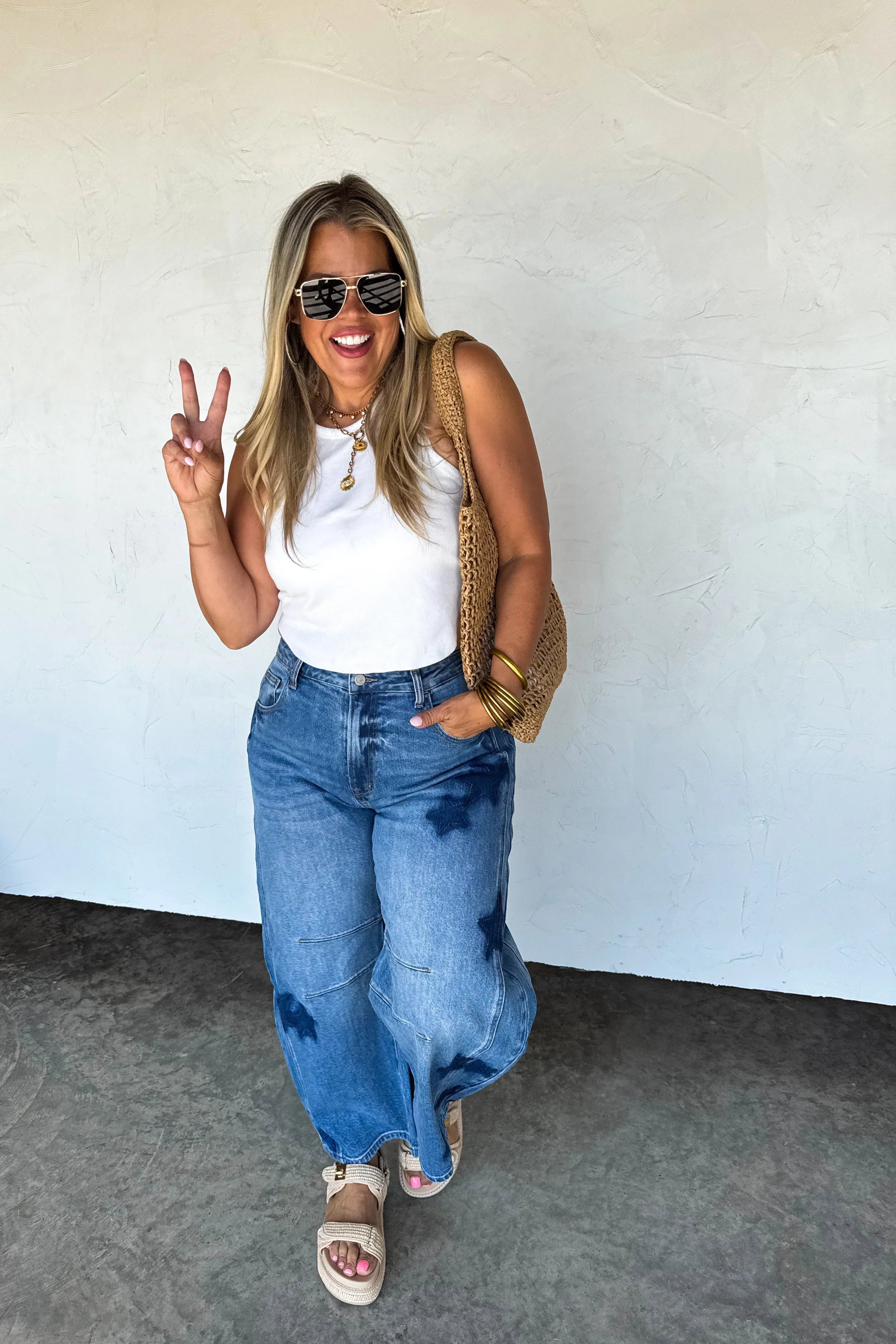 PREORDER: Born to Shine Barrell Jean - High Waist Distressed Denim Jeans for Women | Perfect for Casual Outfits, Night Out, and Street Style Fashion
