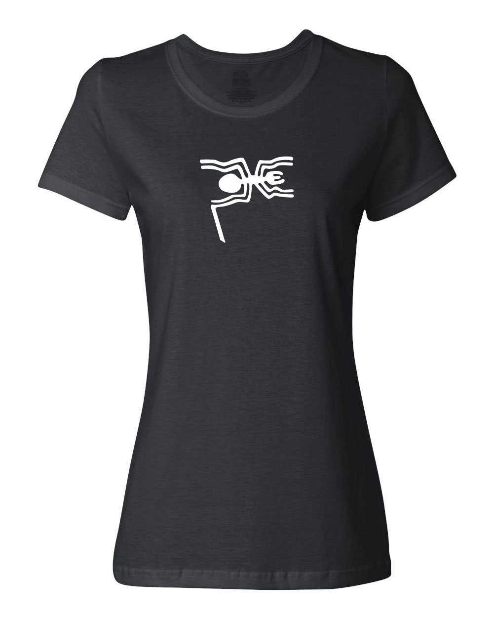 ShirtLoco Women's Nazca Lines Spider Peruvian Glyph Graphic T-Shirt - Casual Cotton Tee for Travel, Festival & Boho Style Outfits