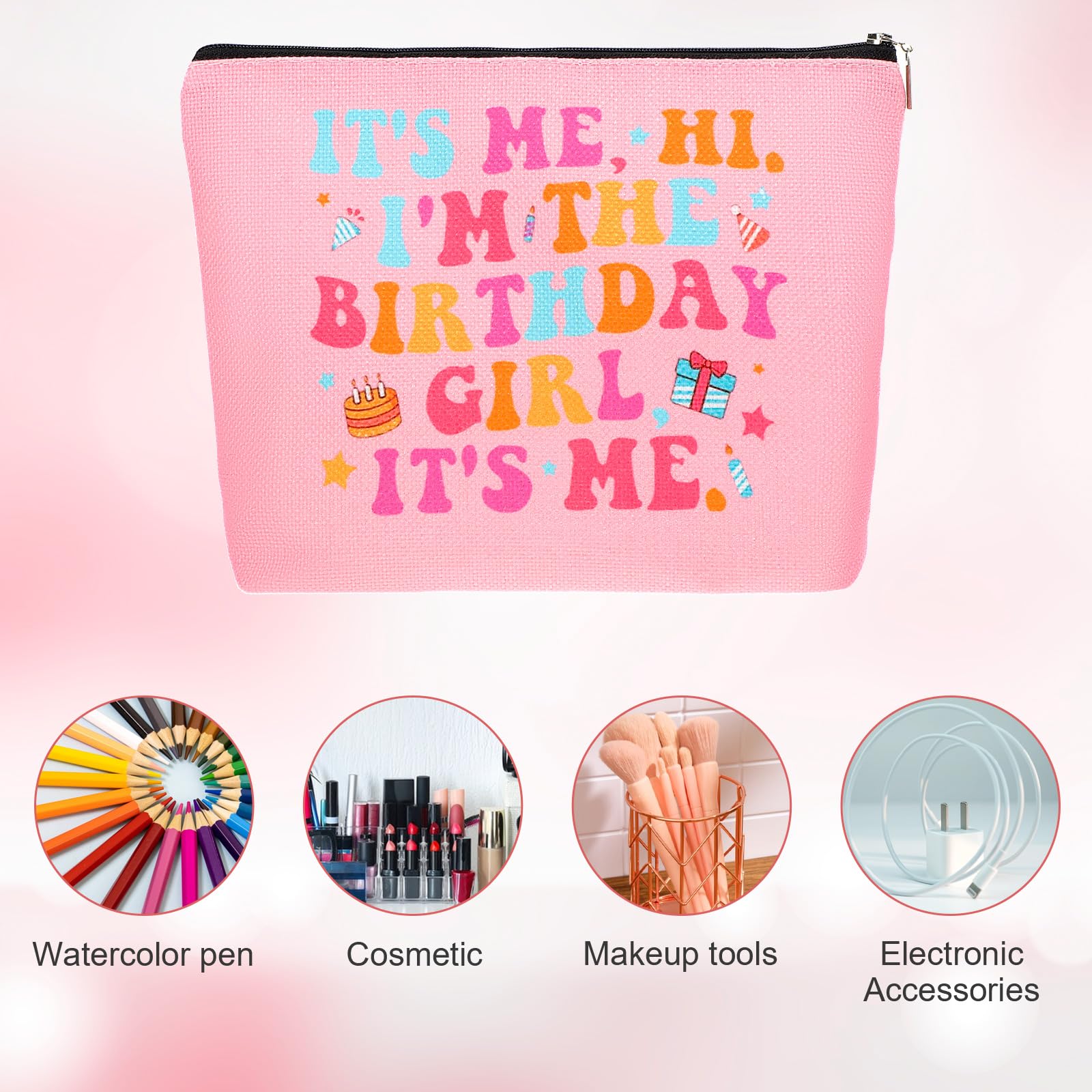 Taylor Swift Makeup Bag - 'It's Me Hi I'm the Birthday Girl' Themed Cosmetic Organizer for Singer Fans | Travel Toiletry Pouch & Birthday Gift for Women | Perfect for Concerts, Travel & Daily Makeup Storage