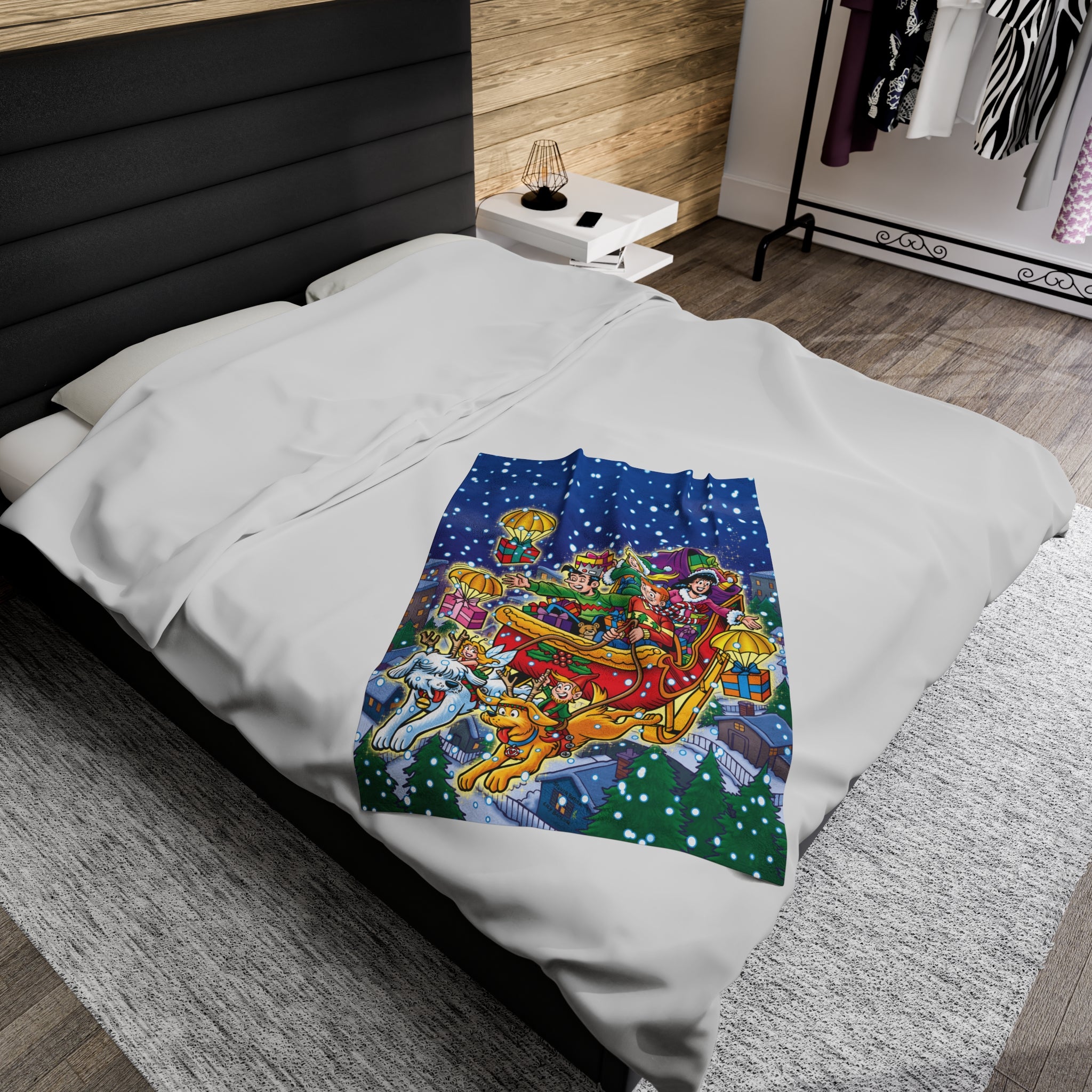 Archie Christmas Spectacular 2023 Velveteen Plush Blanket - Soft Cozy Throw with Archie, Betty, Veronica & Jughead - 3 Sizes (Small/Medium/Large) - Perfect for Holiday Gifts, Bedroom Decor & Winter Warmth