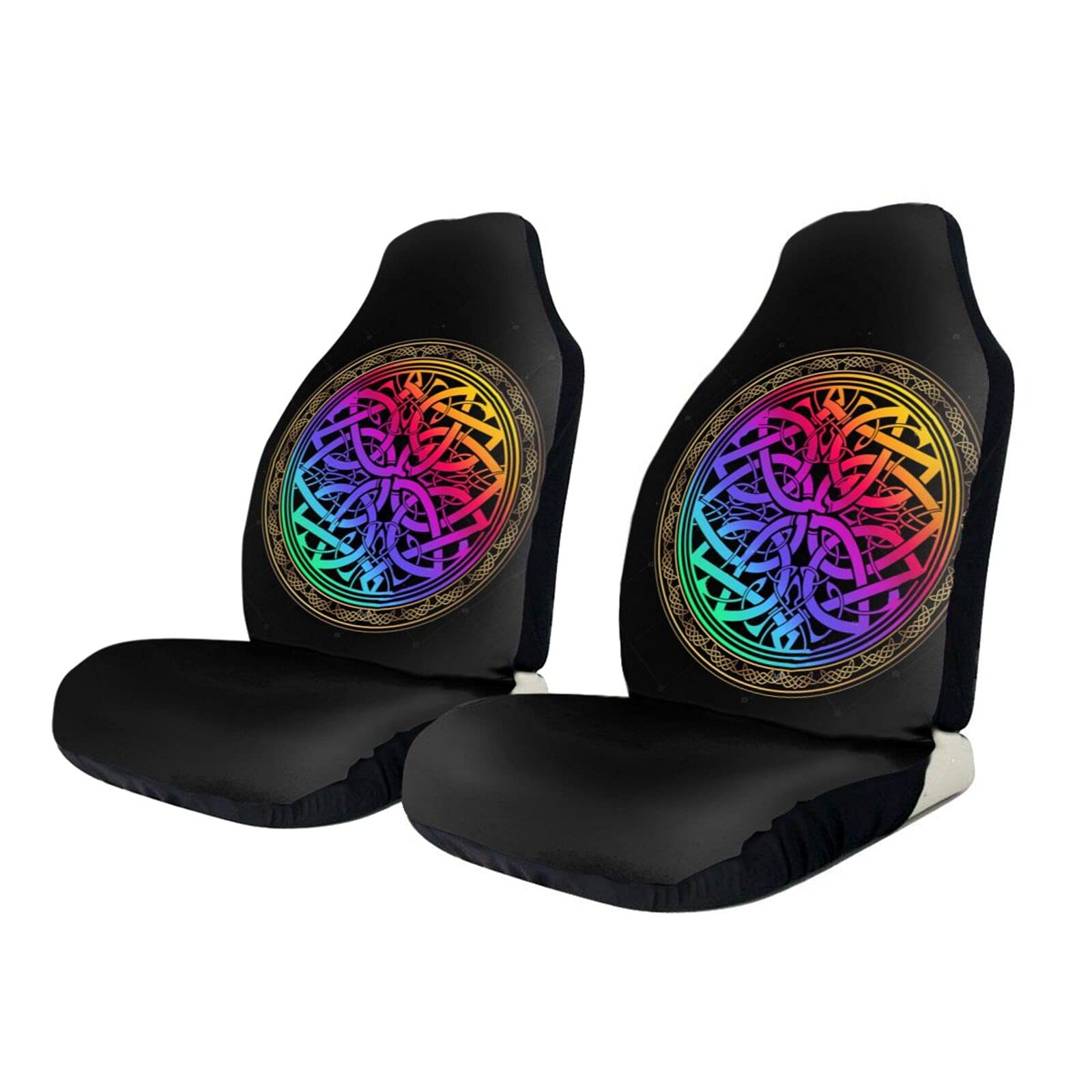 Vintage Celtic Rune Knot Wiccan Car Seat Covers - Universal Fit for Sedan, Truck & Van - Premium Interior Accessories & Seat Protectors - Perfect for Pagan Decor, Road Trips & Daily Commute