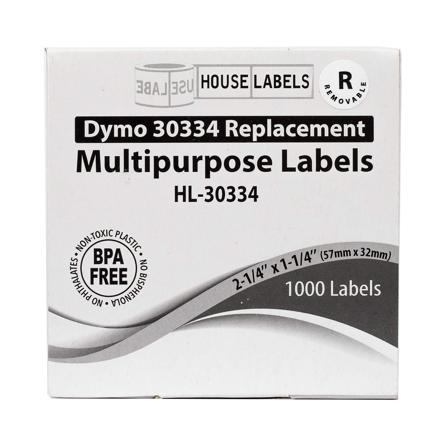 HOUSELABELS Removable Adhesive Multipurpose Labels 2-1/4