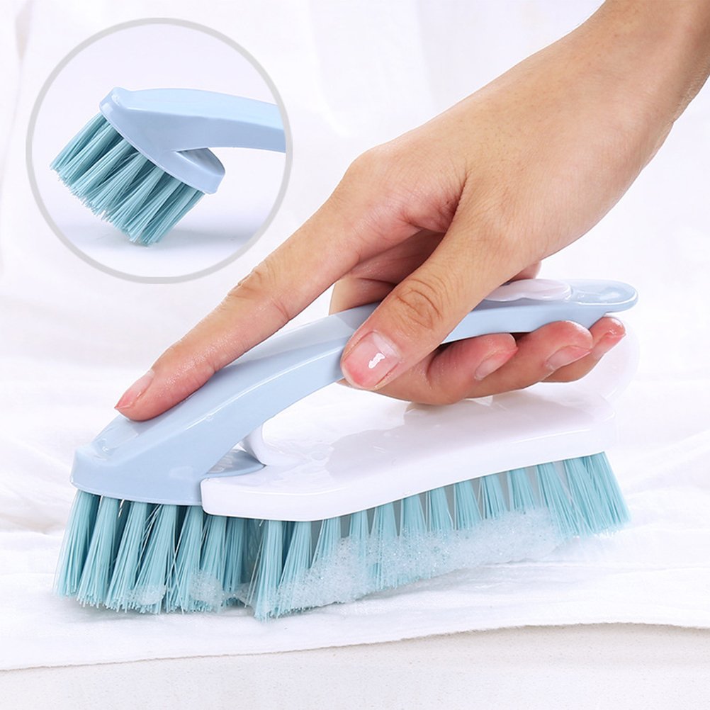 3Pcs Scrub Brush with Handle - Multipurpose Nylon Bristles Cleaning Brush for Laundry, Dishes, Tiles & Household Cleaning (Random Color) - Perfect for Kitchen, Bathroom & Outdoor Use