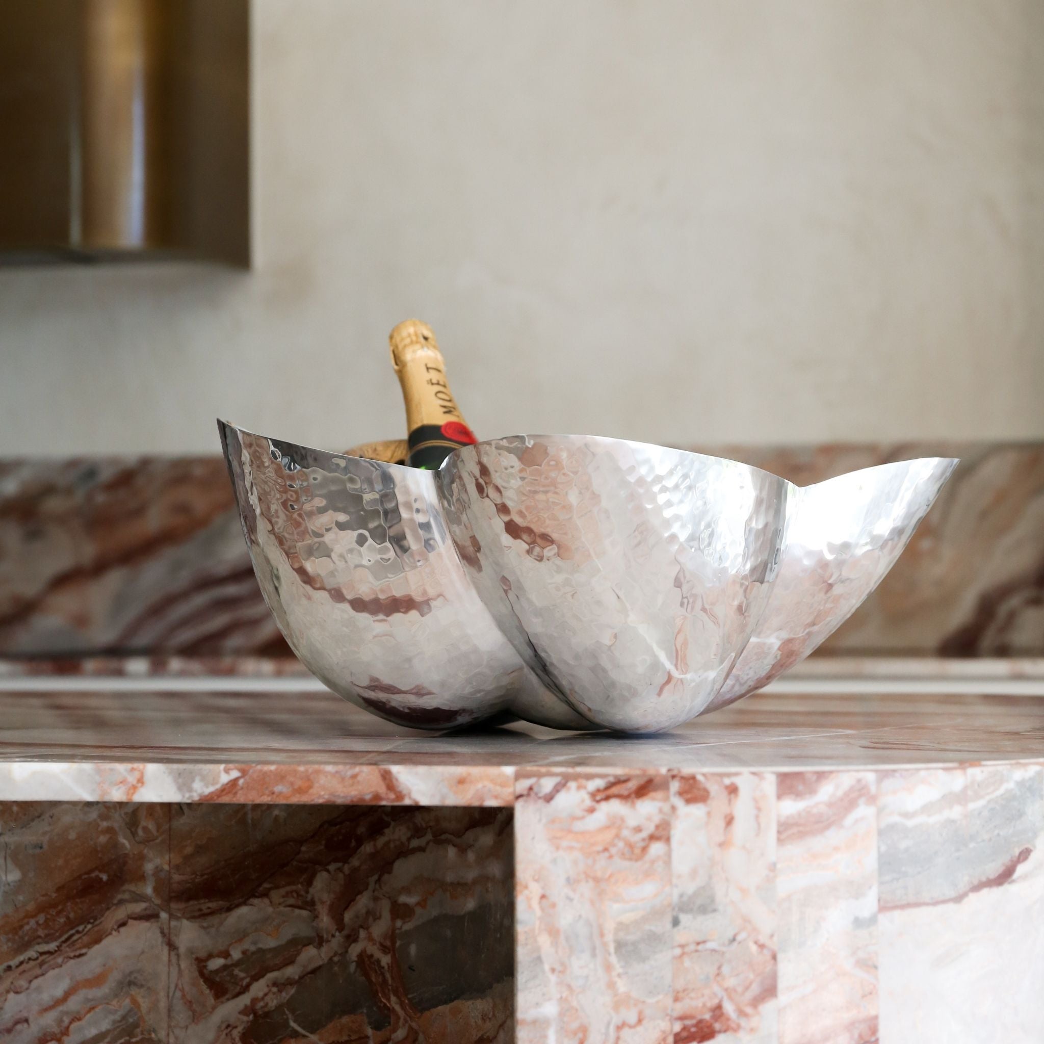 TOM DIXON Cloud Bowl Aluminum Ice Bucket - Modern Wine Chiller & Cocktail Serving Bowl for Home Bar, Parties & Wedding Decor