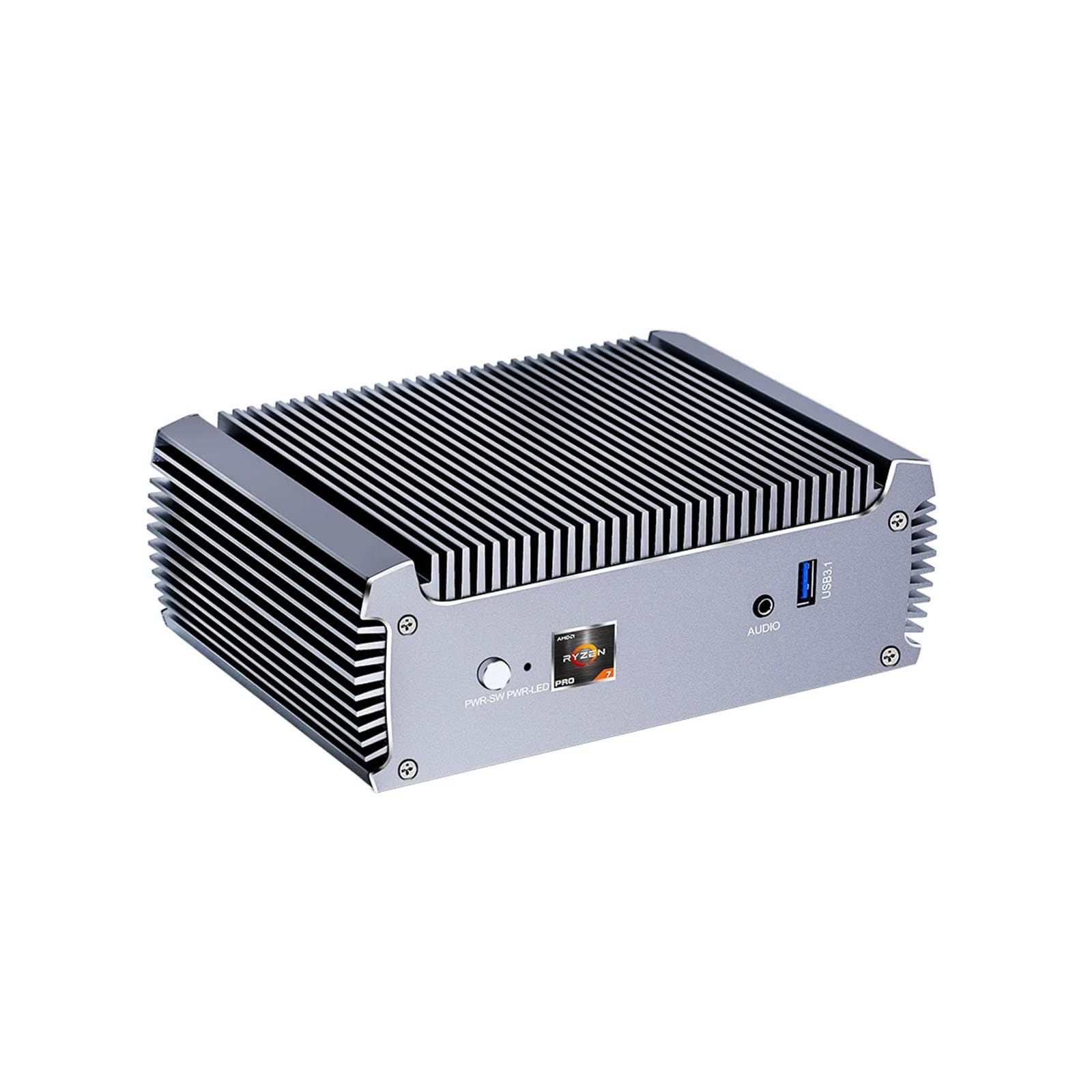 Tuofudun Mini PC Fanless Ryzen 3 4300U Barebone Desktop Computer - 4K Dual HD, Windows 11/10, WiFi6, BT5.2 - Perfect for HTPC, Gaming & Office Work
