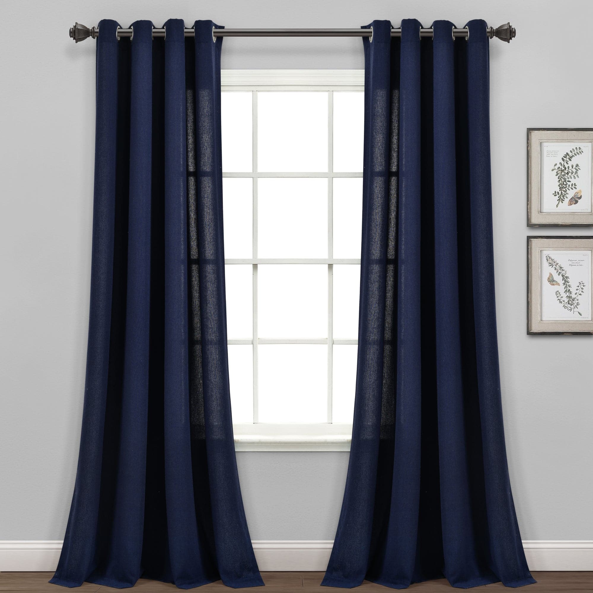 Premium Faux Linen Grommet Window Curtain Panels Set - Blackout Thermal Insulated Drapes for Living Room & Bedroom - Elegant Home Decor for Modern Houses