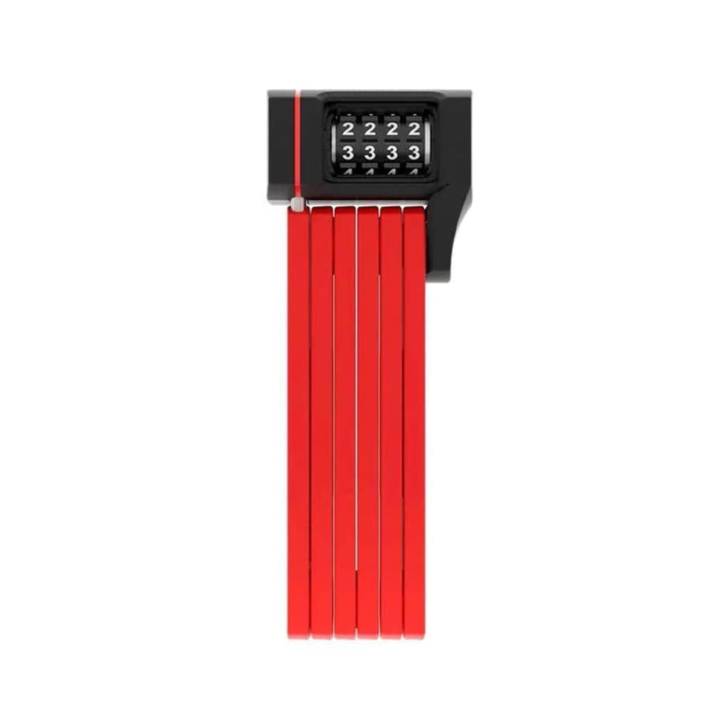 ABUS 87794 High Security Folding Bike Lock 31.5 Inch Red - Portable Bicycle Lock for Urban Commuting, Travel & Outdoor Cycling Protection