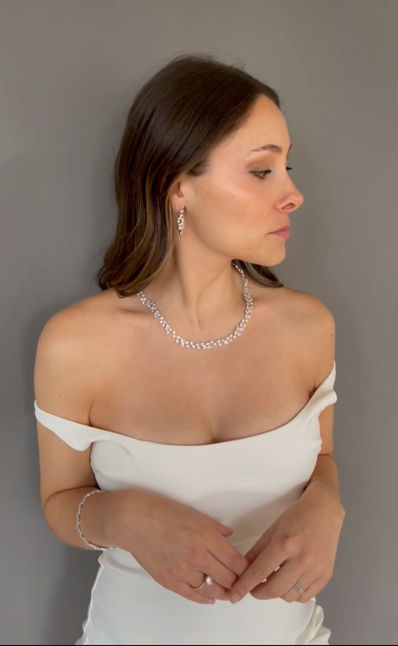 Simulated Diamond Necklace and Earrings Set for Women - Elegant Cubic Zirconia Jewelry for Wedding, Party & Special Occasions