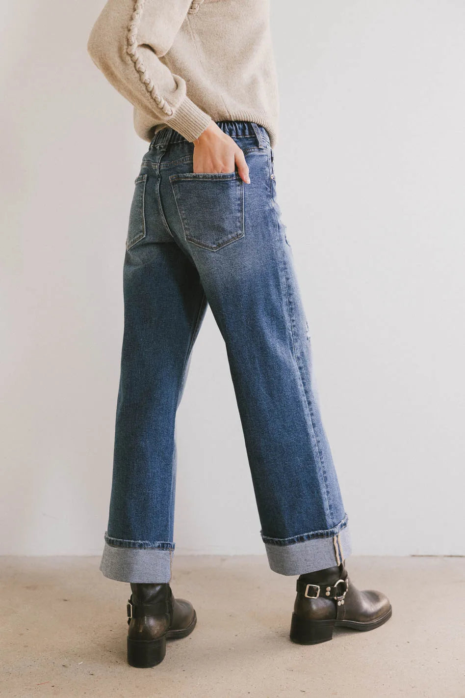 Lacie Cropped Wide Leg Jeans for Women - High Waisted Distressed Denim Pants | Perfect for Casual Outfits, Street Style & Everyday Wear