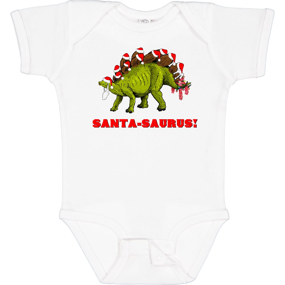 Inktastic Santa-Saurus Christmas Dinosaur Baby Bodysuit - Cute Holiday Dinosaur Outfit for Infants & Toddlers - Perfect for Christmas Photos, Family Gatherings & Festive Celebrations