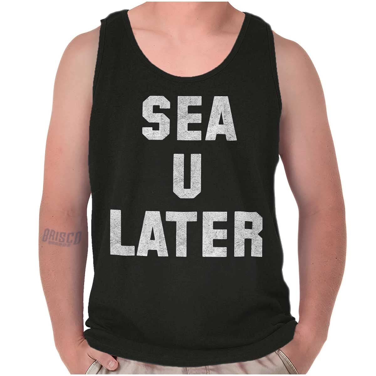 Funny Beach Lover Sea You Ocean Vibes Tank Top for Men & Women - Casual Summer T-Shirt for Beach Vacation, Pool Party & Outdoor Activities