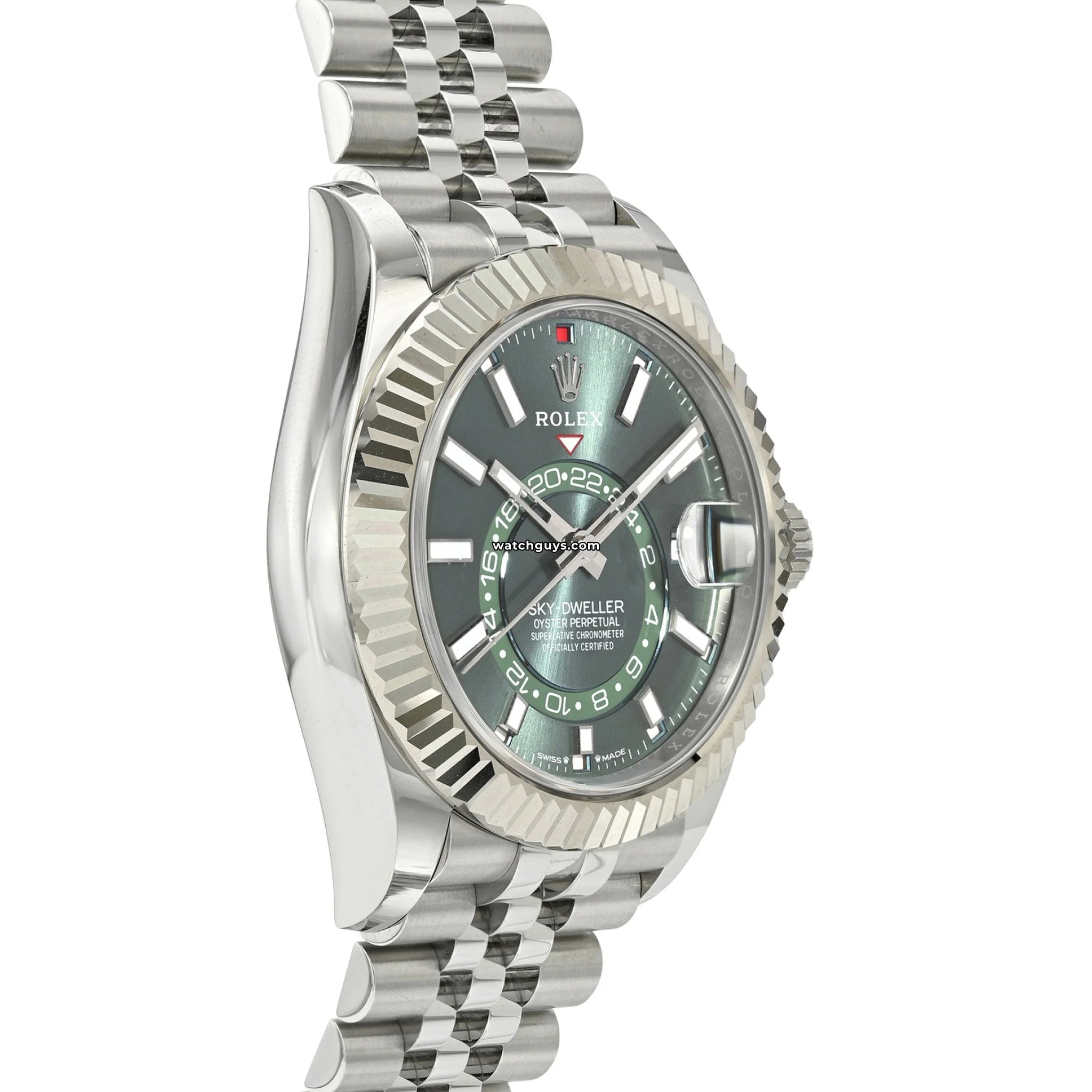 Rolex Sky-Dweller 336934 Stainless Steel Watch with Green Dial - Luxury Automatic Watch for Men, Perfect for Business, Travel & Special Occasions