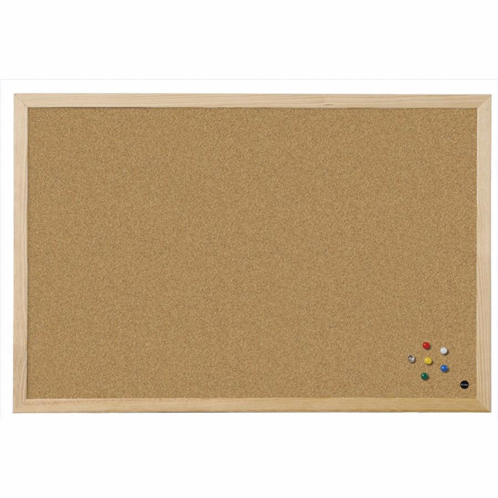 Premium Pine Wood Cork Bulletin Board - 24x36 Inches, Natural Wood Frame for Office, Home, or Classroom Organization & Memo Display