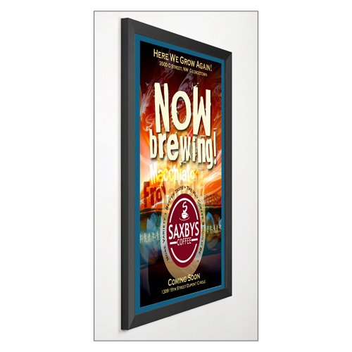 Premium Euro Style Slide-In Picture Frame for 20x28 Posters with 1 Wide Matboard - Perfect for Home Decor, Office Art Displays & Gift Giving