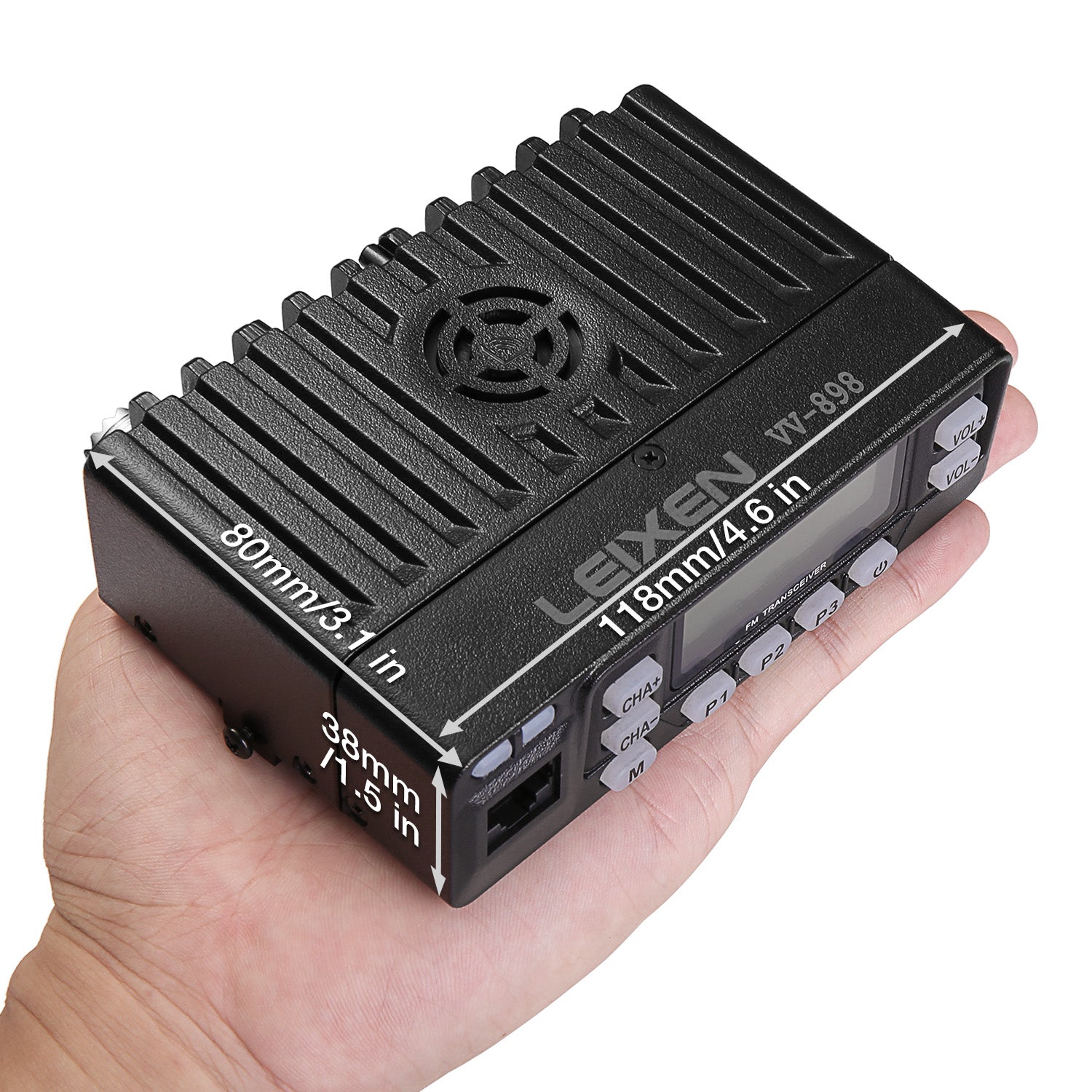 Leixen VV 898E Dual Band VHF UHF Mobile Ham Radio - 25W High Power, 128 Channels, LCD Display for Car Truck & Emergency Communication
