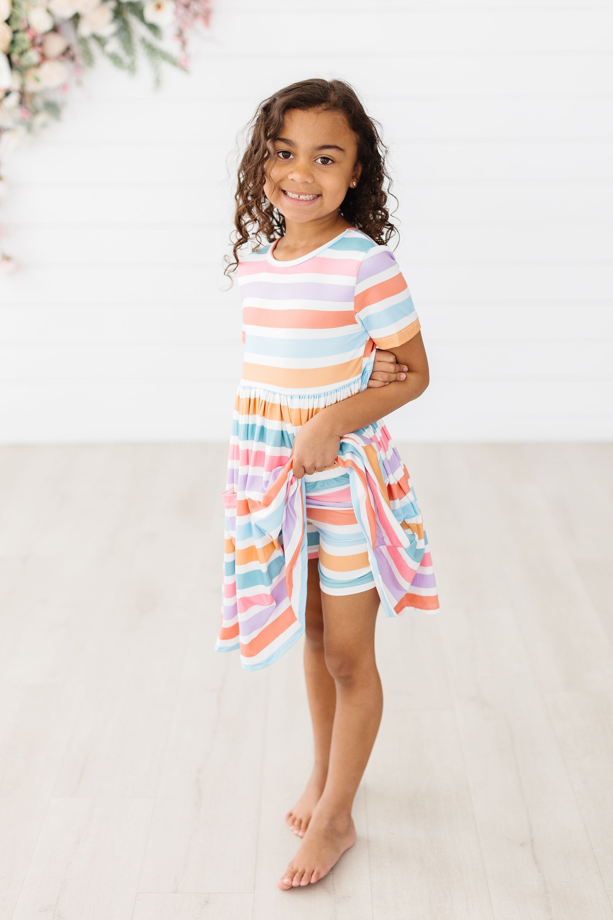 Women's Spring Striped Twirl Shorts - Comfortable & Stylish High Waist Shorts for Summer, Beach, and Casual Outfits