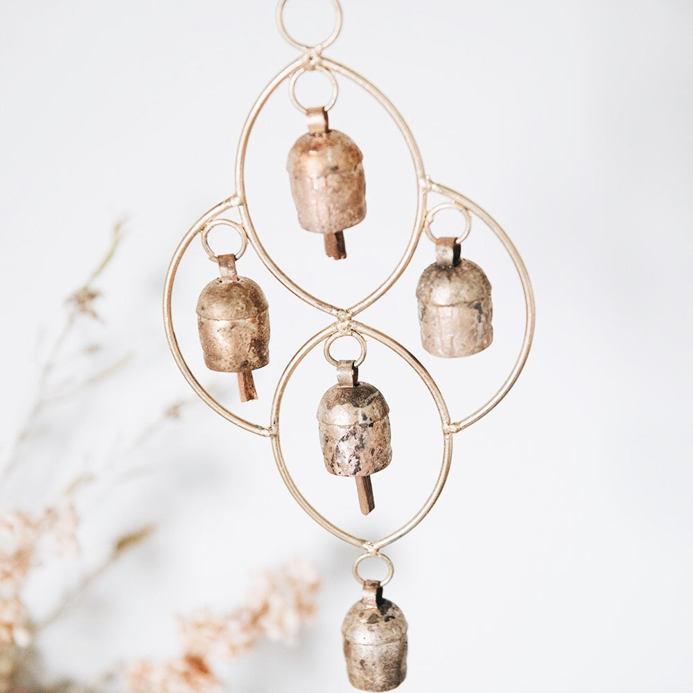 Handmade Copper Wind Chime - Elegant Outdoor Garden Decor for Relaxation & Meditation | Perfect for Patio, Balcony, and Backyard