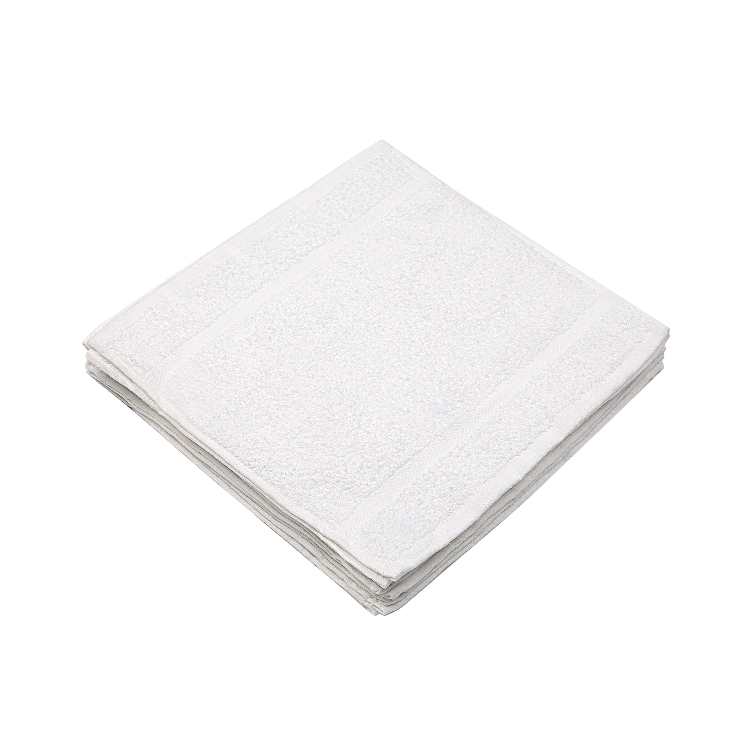 Linteum 100% Soft Cotton Face Towel Set - 16 Pack 13x13 Inch Ring Spun Washcloths | Ultra Absorbent & Durable for Home, Spa, Gym, Hotel Use | Perfect for Skincare, Makeup Removal & Bathing (White)
