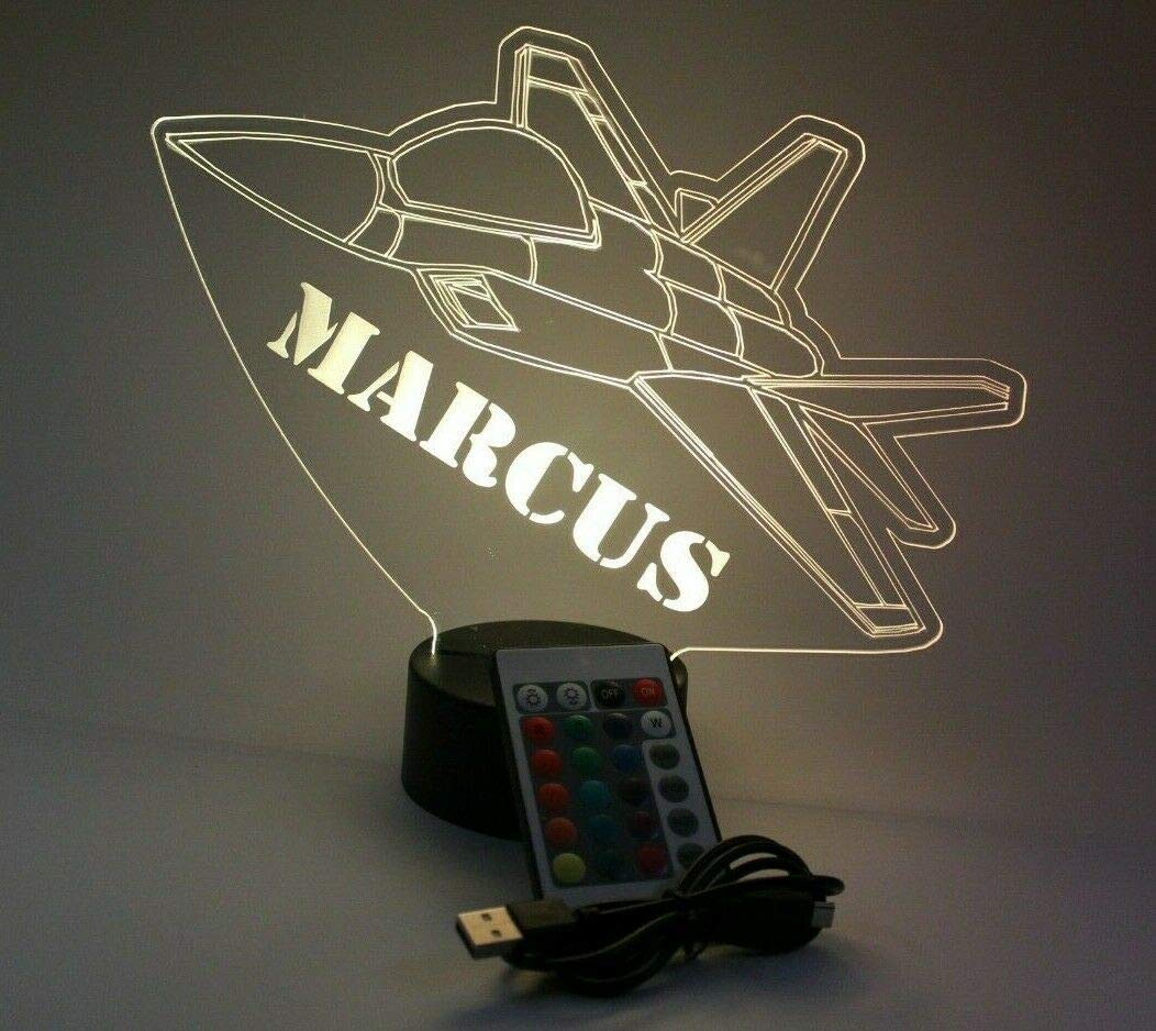 Personalized LED Night Light Lamp - Custom Name Desk Lamp with Remote & 16 Color Changing Modes for Kids Room, Nursery, Bedroom (Space Shuttle Design) - Perfect Gift for Boys Girls, Birthday Party Decor, Children's Study Table Lighting