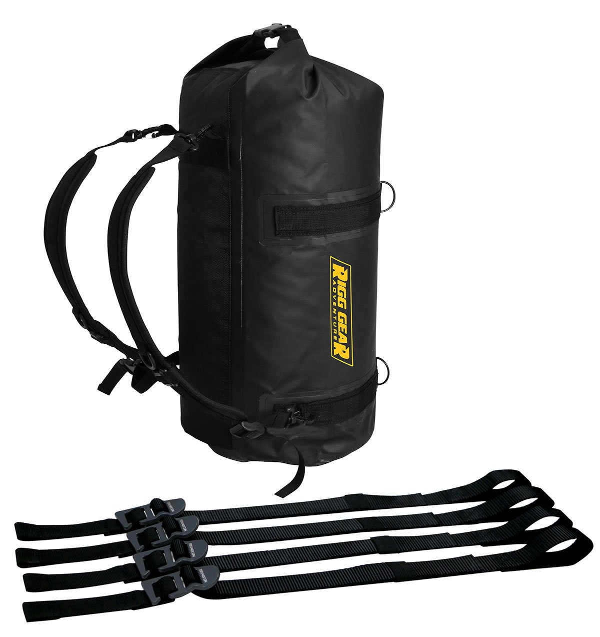 Nelson-Rigg SE-1030-BLK 30L Waterproof Dry Bag with Backpack Straps | 100% Waterproof Roll-Top Design | Ideal for Kayaking, Camping, Hiking & Outdoor Adventures | Black