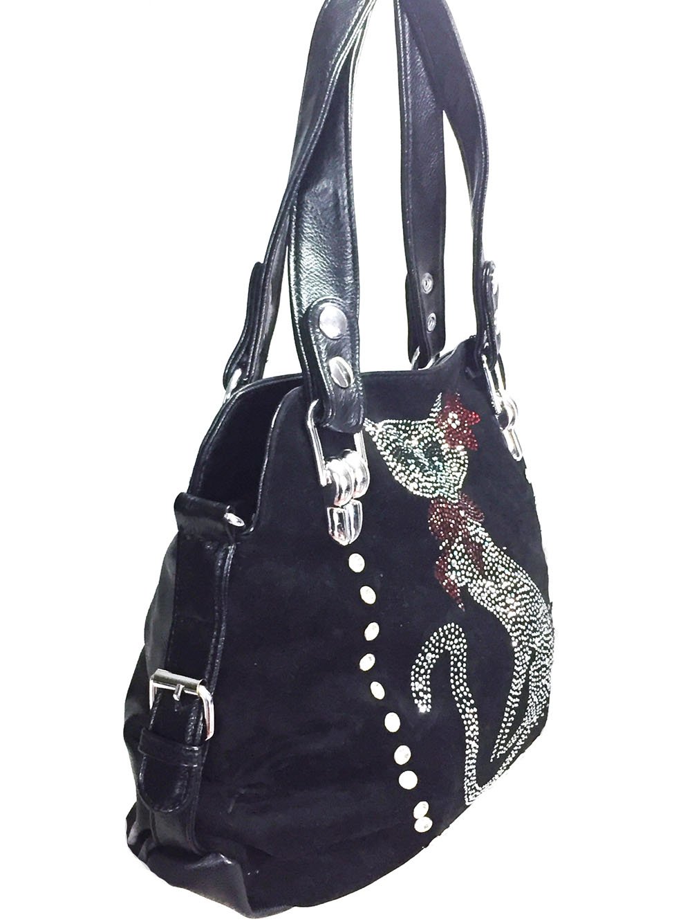 Sparkling Rhinestone Cat Crossbody Bag with Double Handles - Perfect for Parties, Date Nights & Fashion Accessories