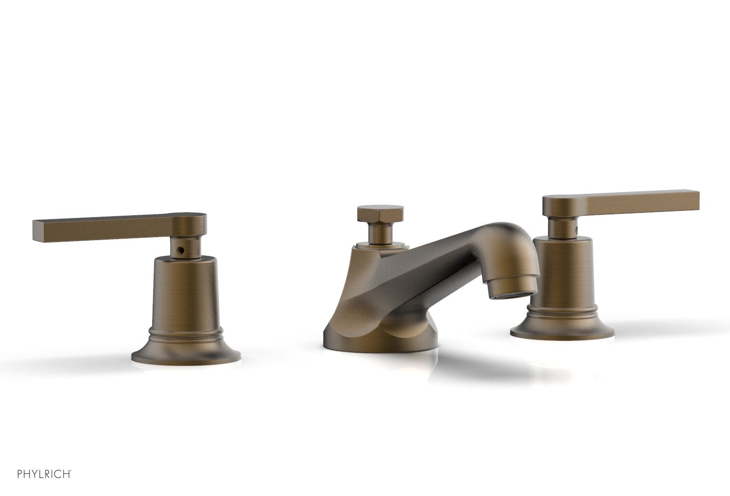 HEX MODERN Widespread Bathroom Faucet with Low Lever Handles - Model 501-02 - Perfect for Modern Vanities and Powder Rooms
