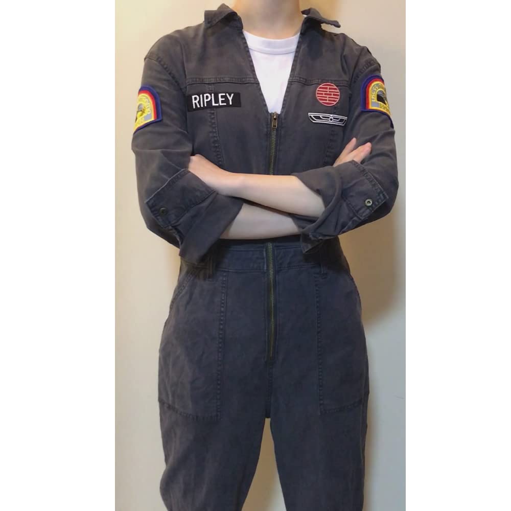 USCSS Nostromo Crew Ripley Halloween Costume Patches - Embroidered Iron-On Alien Movie Patch Set for Cosplay, Jackets & DIY Crafts