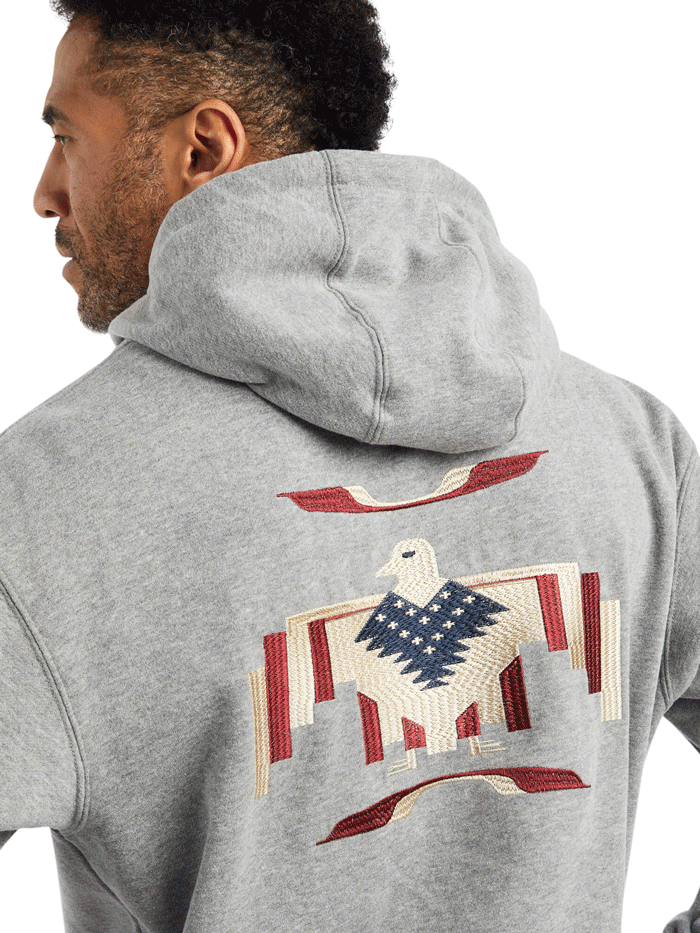 Ariat Men's Graphic Chimayo Hoodie - Heather Gray Pullover for Casual Wear & Outdoor Activities