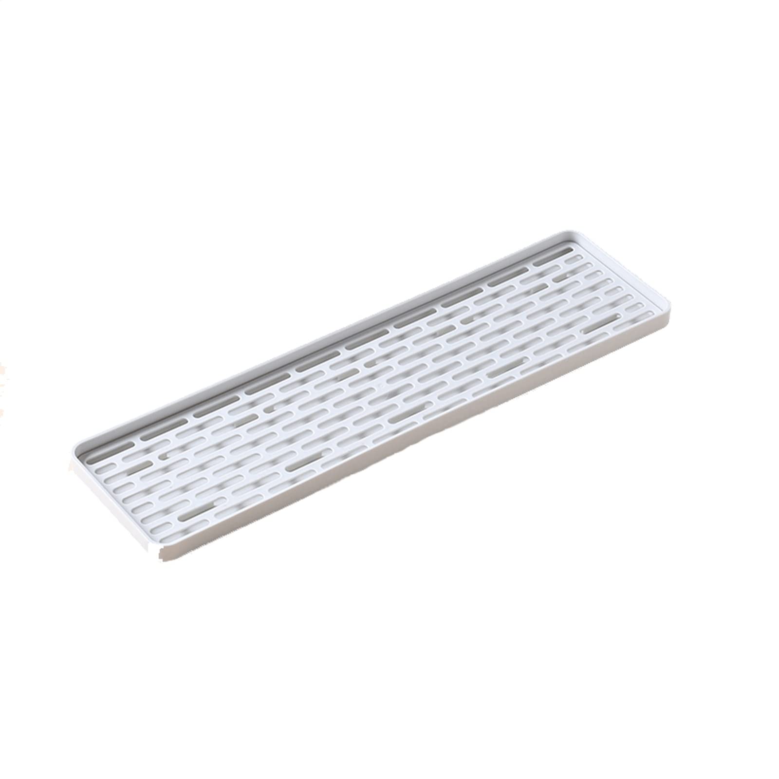 Premium White Double-Layer Square Serving Tray with Drain - Multi-Purpose Household Decorative Tray (Size A) - Perfect for Kitchen, Dining, Bathroom & Party Serving