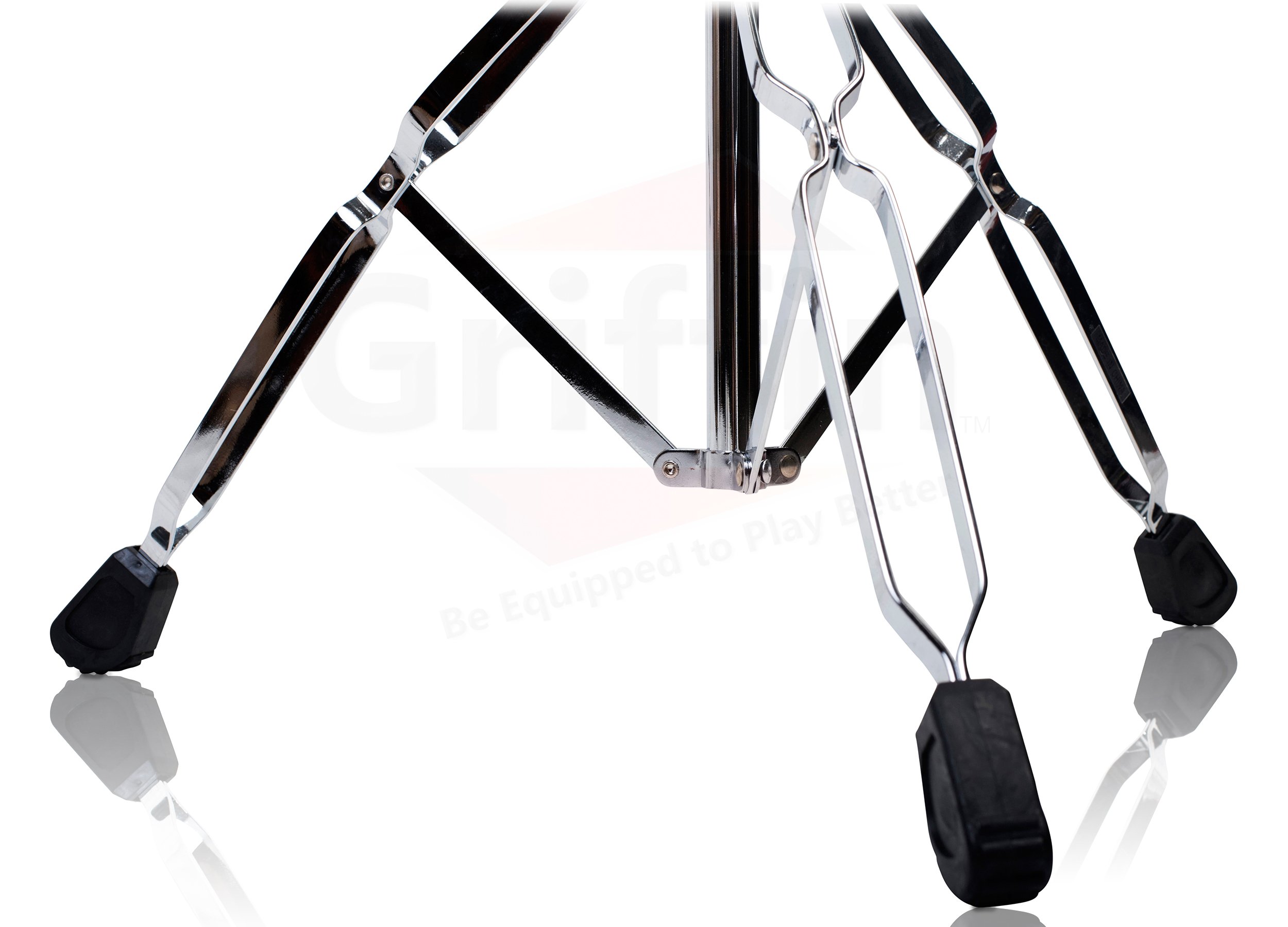 Premium GRIFFIN 4-Piece Cymbal Stand Hardware Pack - Full Size Drum Kit with Snare Mount, Hi-Hat Pedal, Boom & Straight Stands - Lightweight Portable Percussion Equipment for Live Gigs, Studio Recording & Drum Practice