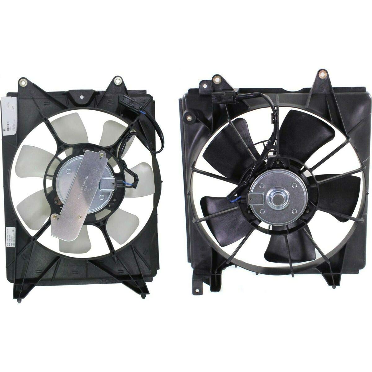 Replacement Set of 2 Cooling Fan Assemblies for Honda Civic - Driver & Passenger Side - High Performance Auto Parts - Perfect for Engine Cooling System Repair & Maintenance