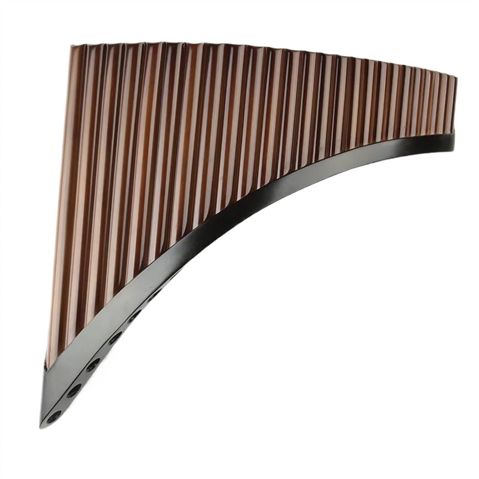 Handmade 25-Pipe Pan Flute in C Key - Traditional Wooden Wind Instrument for Music Lovers & Performers - Perfect for Folk Music, Meditation & Cultural Performances (Brown, Left-Handed)